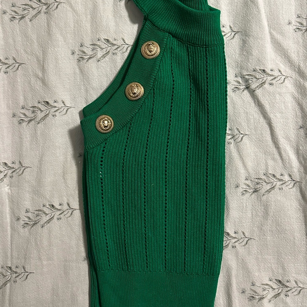 Immodel Green Ribbed Knit Top - Picture 5 of 6
